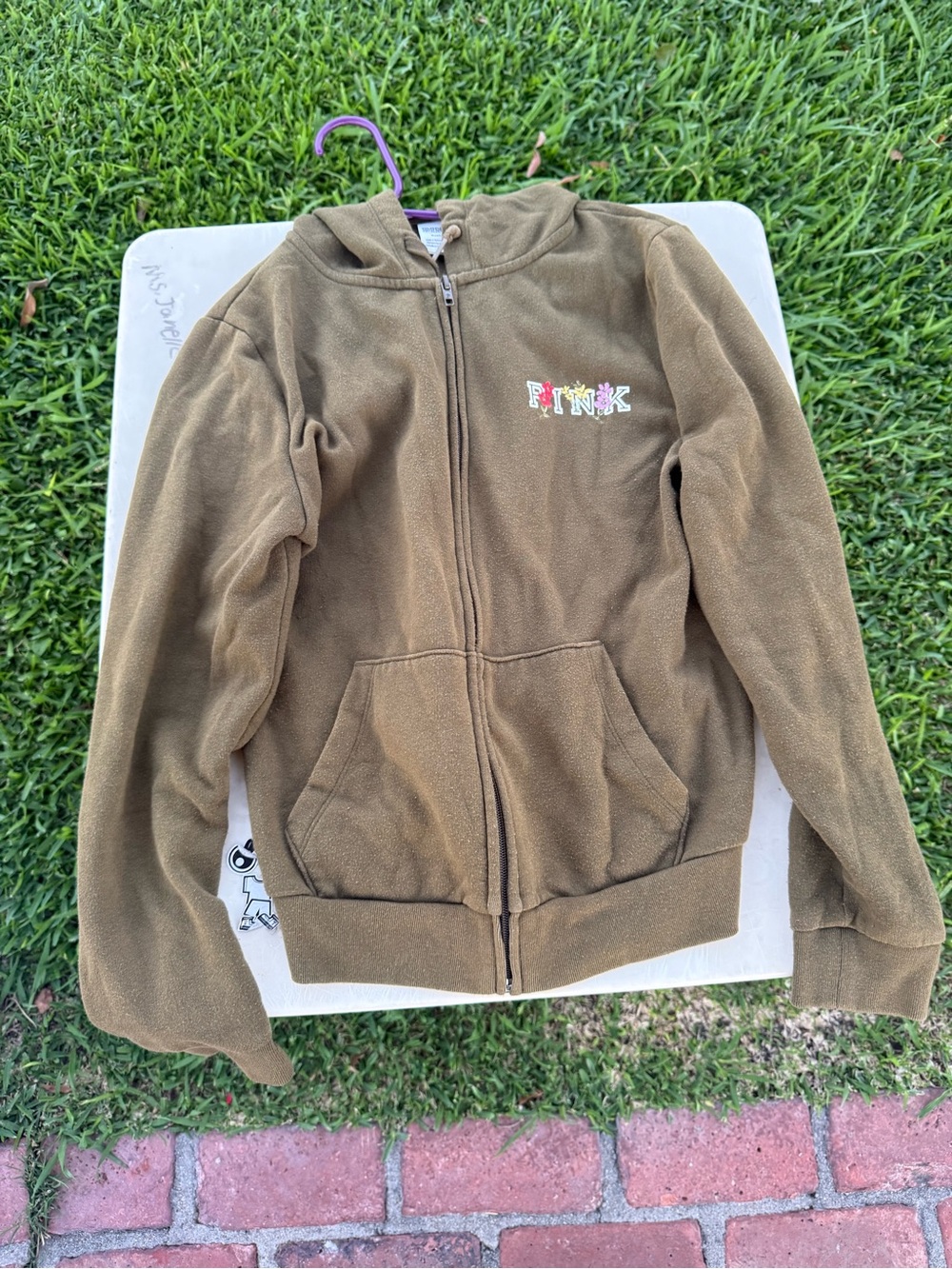 PINK Victoria's Secret Brown Girls' Zip-Up Hoodie